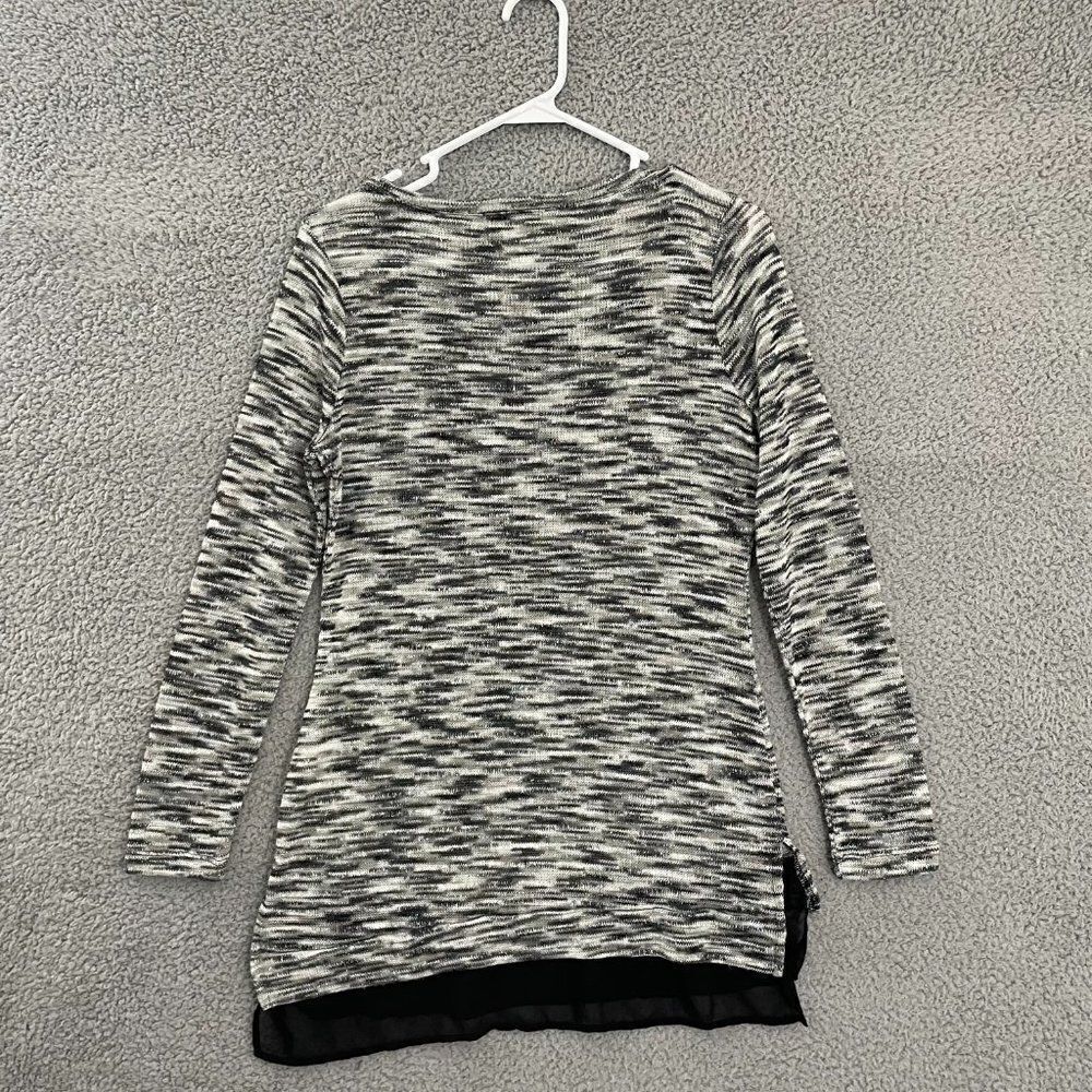 White House Black Market Top Gray Silver Women S Layered Long Sleeve Tunic - Picture 5 of 9